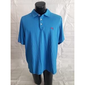 Tommy Bahama Shirt Men's XL Polo; Blue Short Sleeve Collar #